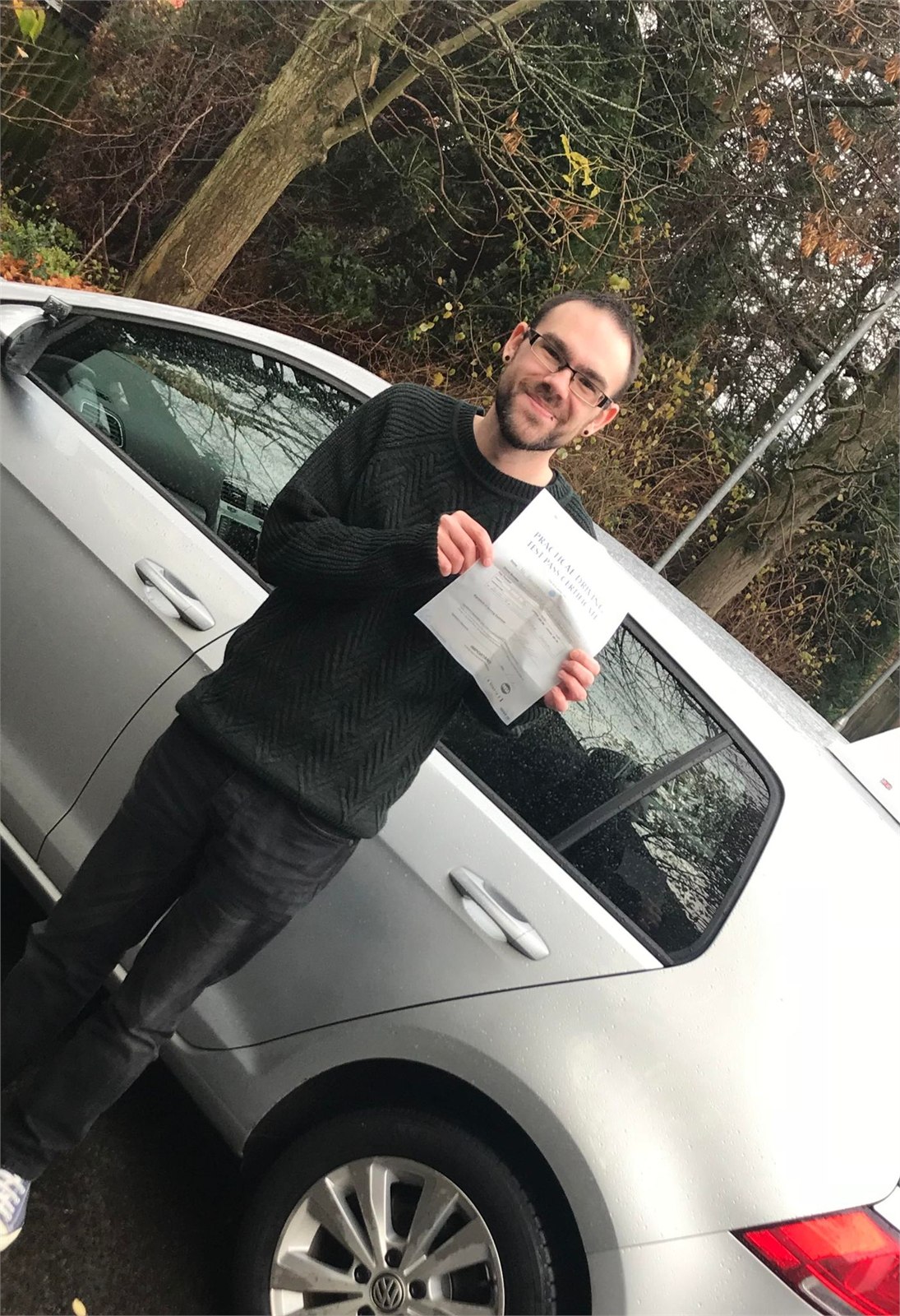 Cars Driving School student celebrating a practical driving test pass