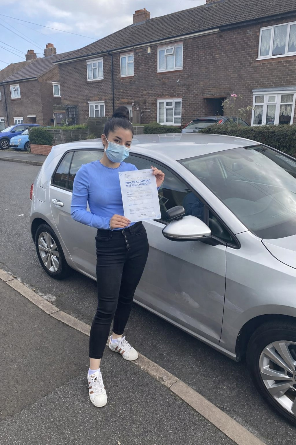 Cars Driving School student celebrating a practical driving test pass